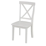 White wooden chair from Orisfur Solid Wood Dining Set 5 Piece Package for elegant dining