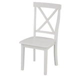 White wooden chair from Orisfur Solid Wood Dining Set 5 Piece Package for elegant dining