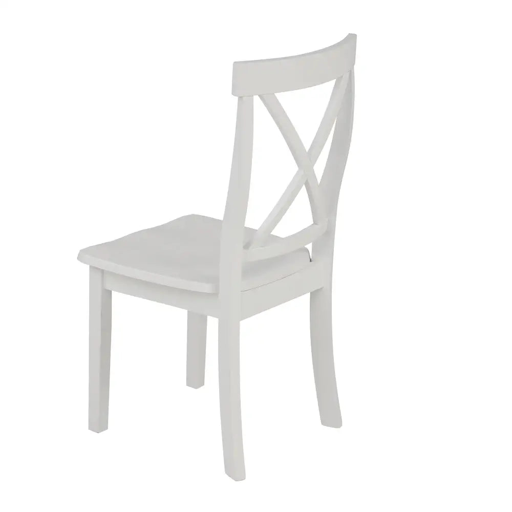 White wooden chair from Orisfur Solid Wood Dining Set 5 Piece Package