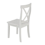 White wooden chair from Orisfur Solid Wood Dining Set 5 Piece Package