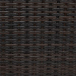 Dark brown woven texture of sectional sofa set with glass table for patio outdoor decor