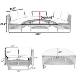 Outdoor wicker sectional sofa set with glass table dimensions for Patio Sectional Sofa Set