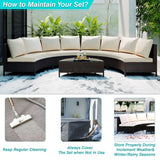 Outdoor wicker sofa set with glass table for patio sectional sofa arrangement