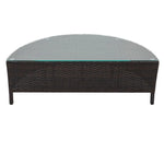 Semi-circular wicker coffee table with glass top from Patio Sectional Sofa Set