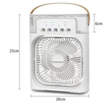 White portable air cooler with dimensions, ideal for stay cool with a versatile air conditioner fan