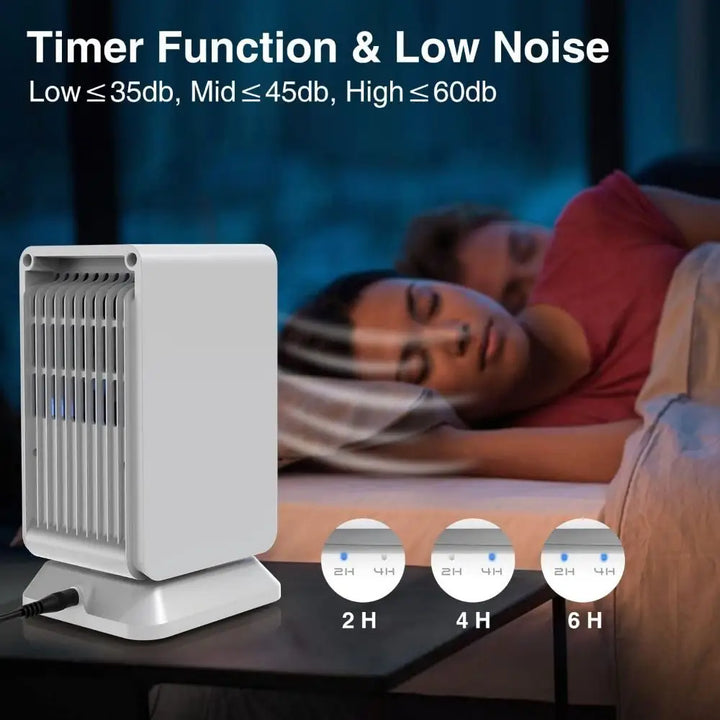 White noise machine with timer settings for portable air cooler and mini air conditioner usage