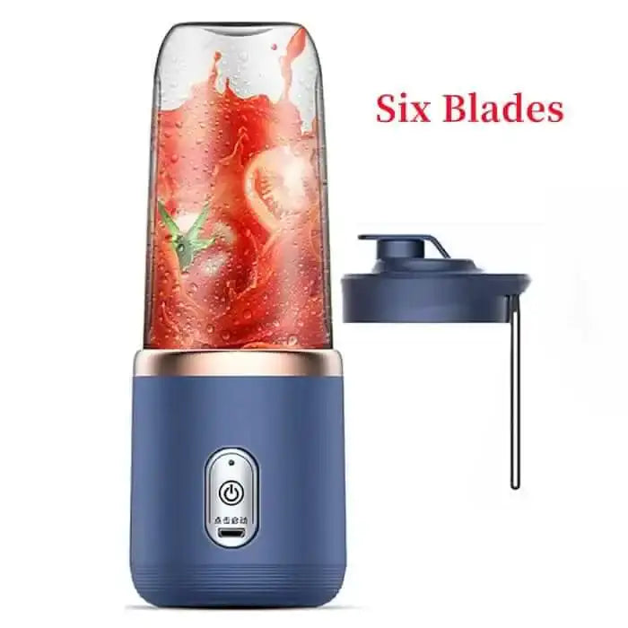 Blue portable fresh fruit blender for smoothies and beverages, perfect for on-the-go freshness