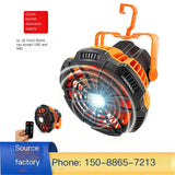 Portable camping fan with light and power bank for outdoor comfort and convenience