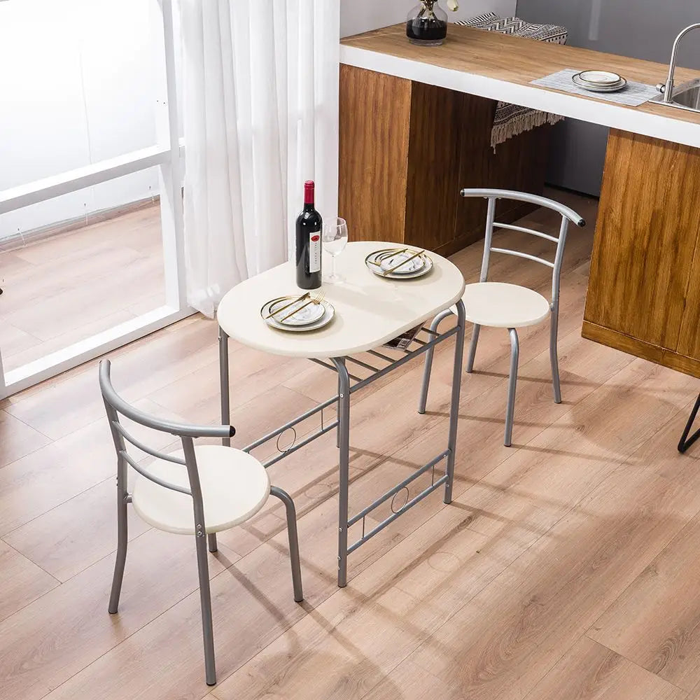 Compact dining set featuring PVC Breakfast Table with Chairs, MDF PVC material and sturdy steel tube