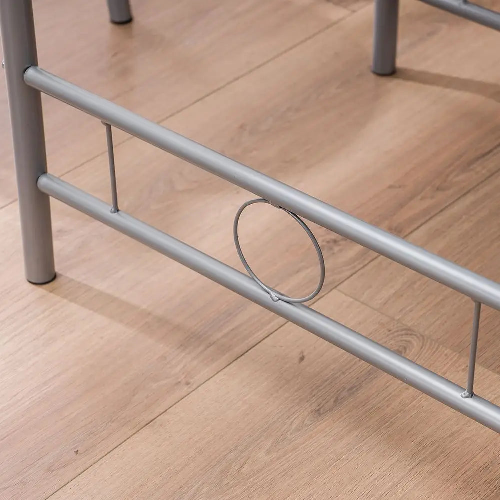 Silver metal table frame for PVC Breakfast Table with MDF PVC Material and Sturdy Steel Tube
