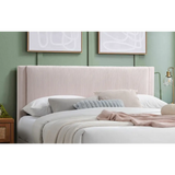 Upholstered headboard with vertical channel tufting for 1pc Queen Size Bed with Storage Drawer