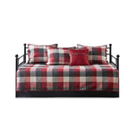 Red plaid reversible daybed cover set with pillows, perfect for a stylish daybed cover