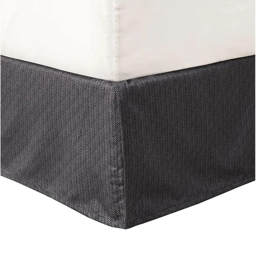 Gray textured bed skirt for reversible daybed cover set, stylish daybed cover accessory