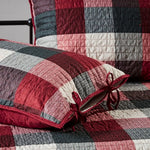 Red and gray plaid reversible daybed cover set for stylish daybed decor