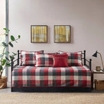 Red Plaid Reversible Daybed Cover Set with matching pillows, perfect for a stylish daybed cover
