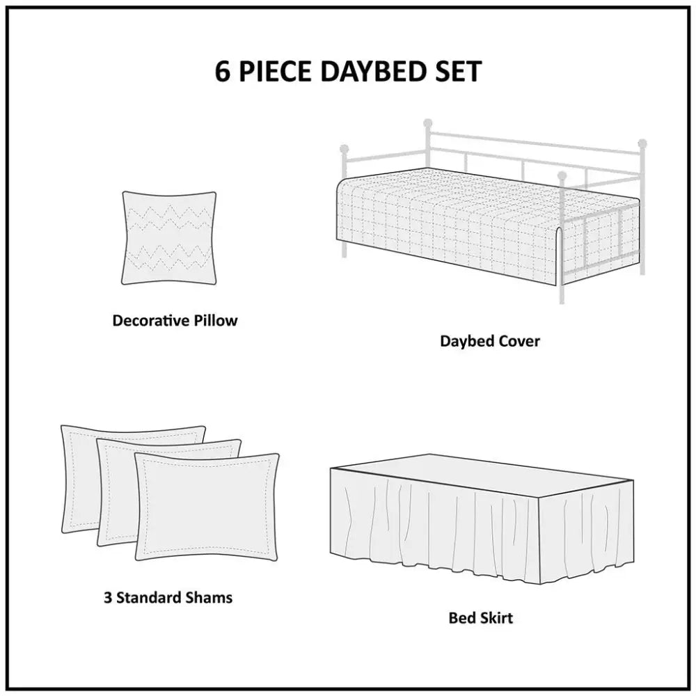 Six-piece Red Plaid Reversible Daybed Cover Set showcasing a stylish reversible daybed cover