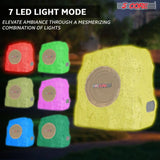 Rock-shaped outdoor Bluetooth speaker with LED lighting for enhanced outdoor audio experience