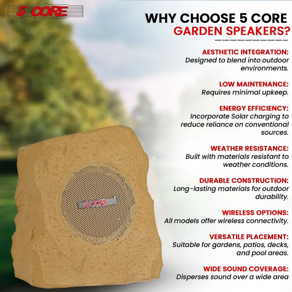Rock-shaped outdoor Bluetooth speaker designed for durable outdoor use and high-quality sound