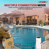 Wireless outdoor speaker system featuring Solar Rock Speaker Outdoor Bluetooth Audio for outdoor use