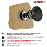 Exploded view of Solar Rock Speaker Outdoor Bluetooth Audio showcasing internal components, ideal outdoor speaker