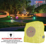 Rock-shaped outdoor bluetooth speaker with lighting for enhanced outdoor sound experience