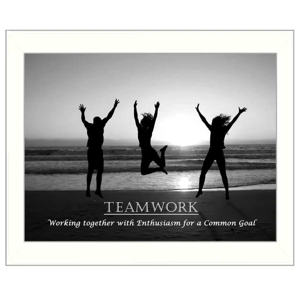 Framed teamwork motivational print displayed on Trendy Decor4U Teamwork Framed Print product