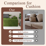 Cushion comparison chart for Velvet Tufted Three Seater Sofa Bed display