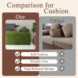 Cushion comparison chart for Velvet Tufted Three Seater Sofa Bed display