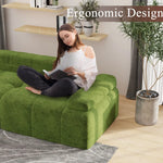 Green modular sofa from Velvet Tufted Three Seater Sofa Bed collection