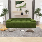 Green plush sofa from Velvet Tufted Three Seater Sofa Bed collection