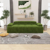 Green plush sofa from Velvet Tufted Three Seater Sofa Bed collection