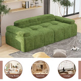 Green modular sofa from Velvet Tufted Three Seater Sofa Bed collection