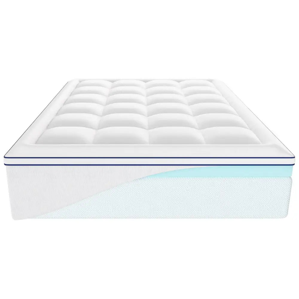 White quilted mattress bed topper for enhanced comfort on VEVOR Queen Mattress Topper