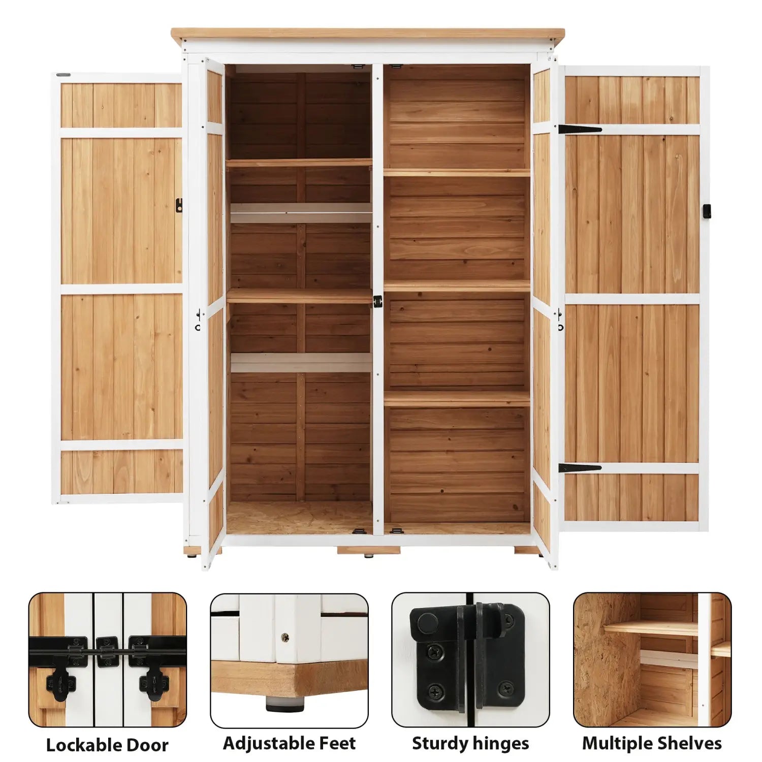 Natural Wood Outdoor Storage Shed e5e5e5