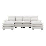 White modular sectional sofa with high density foam in a package size of six