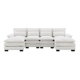 White modular sectional sofa with high density foam in a package size of six