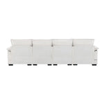 White four-seater sofa with high density foam from White Chenille U Shaped Sectional Sofa Package Quantity Six
