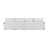 White four-seater sofa with high density foam from White Chenille U Shaped Sectional Sofa Package Quantity Six