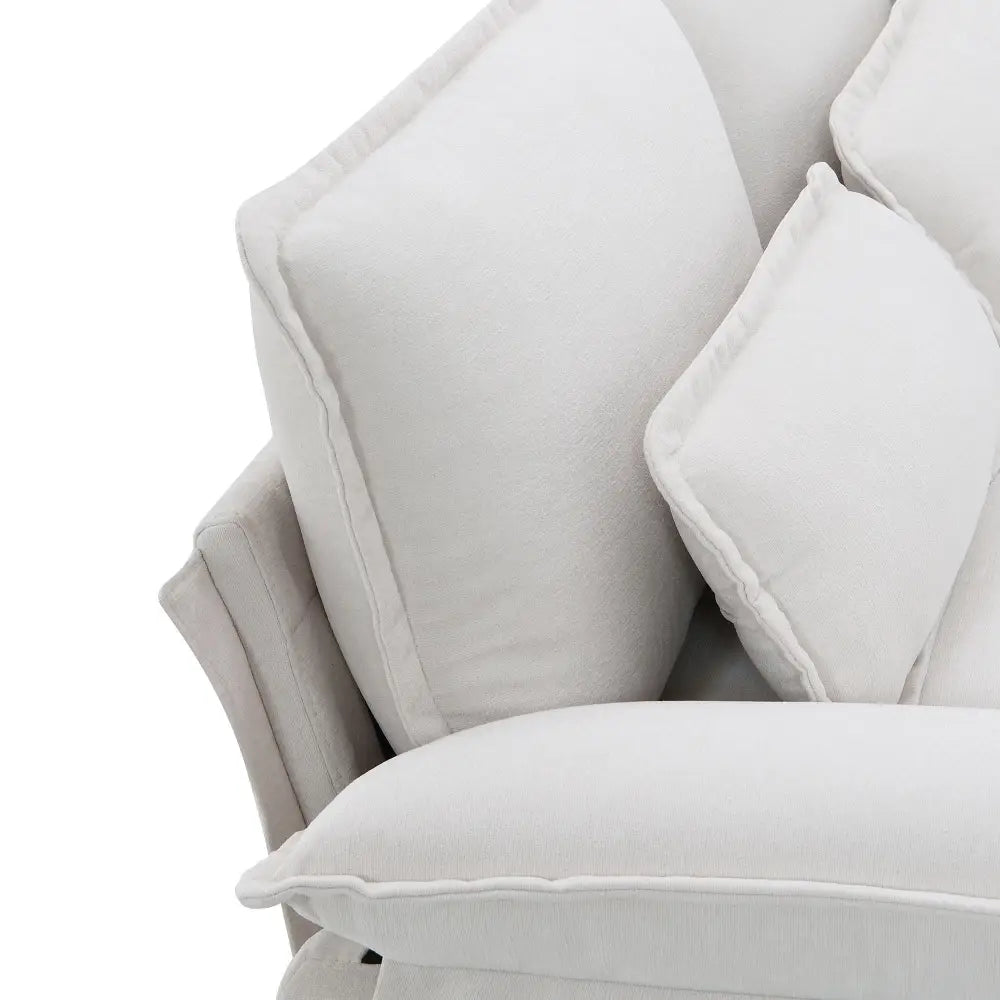 White plush pillows with high density foam for White Chenille U Shaped Sectional Sofa package size six