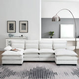 White modular sectional sofa with high-density foam from White Chenille U Shaped Sectional Sofa package quantity six