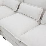 White modular sofa with high-density foam, part of the White Chenille U Shaped Sectional Sofa package size six
