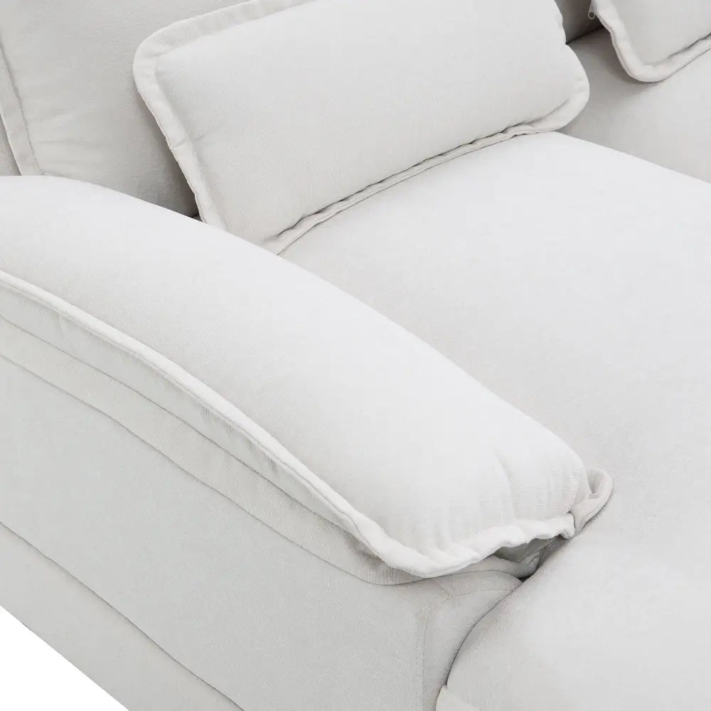 White upholstery on U-shaped sectional sofa with high density foam and package quantity six