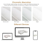 Color variation disclaimer for White Chenille U Shaped Sectional Sofa package quantity six with high density foam