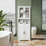 White four door bathroom cabinet for stylish and functional bathroom storage