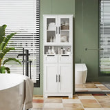 White four door bathroom cabinet for stylish and functional bathroom storage