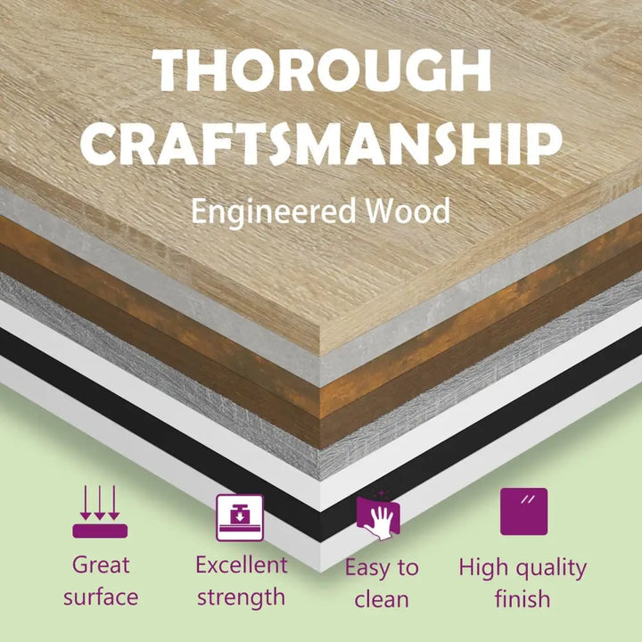 Engineered wood layers showcasing beneficial surface properties for White TV Stand with LED Lights featuring RGB LED
