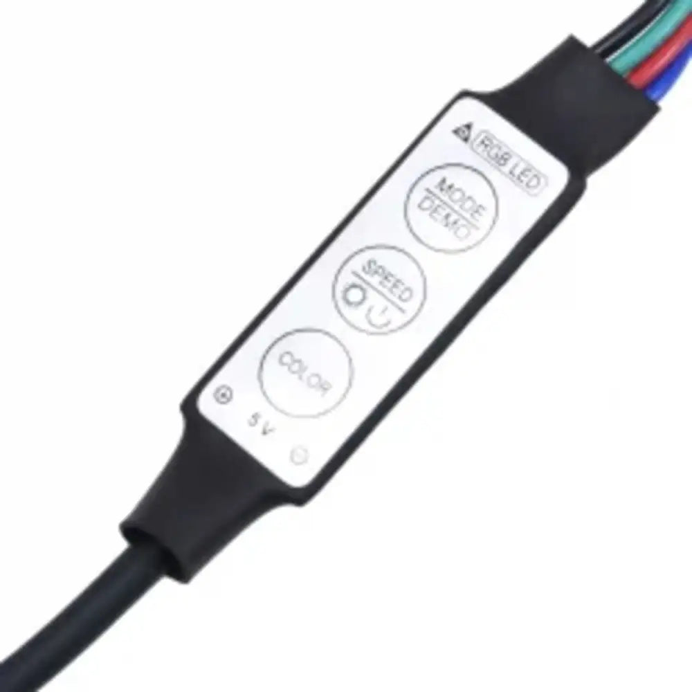 RGB LED strip controller for White TV Stand with LED lights featuring RGB LED capabilities