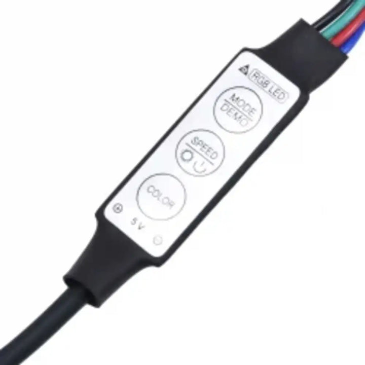 RGB LED strip controller for White TV Stand with LED lights featuring RGB LED capabilities