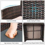 Close-up of Rattan chair details from Wicker Patio Furniture Set with Coffee Table