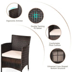 Wicker patio chair with cushion from Wicker Patio Furniture Set with Coffee Table